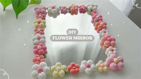 air dry clay mirror|air dry clay flower mirrors.